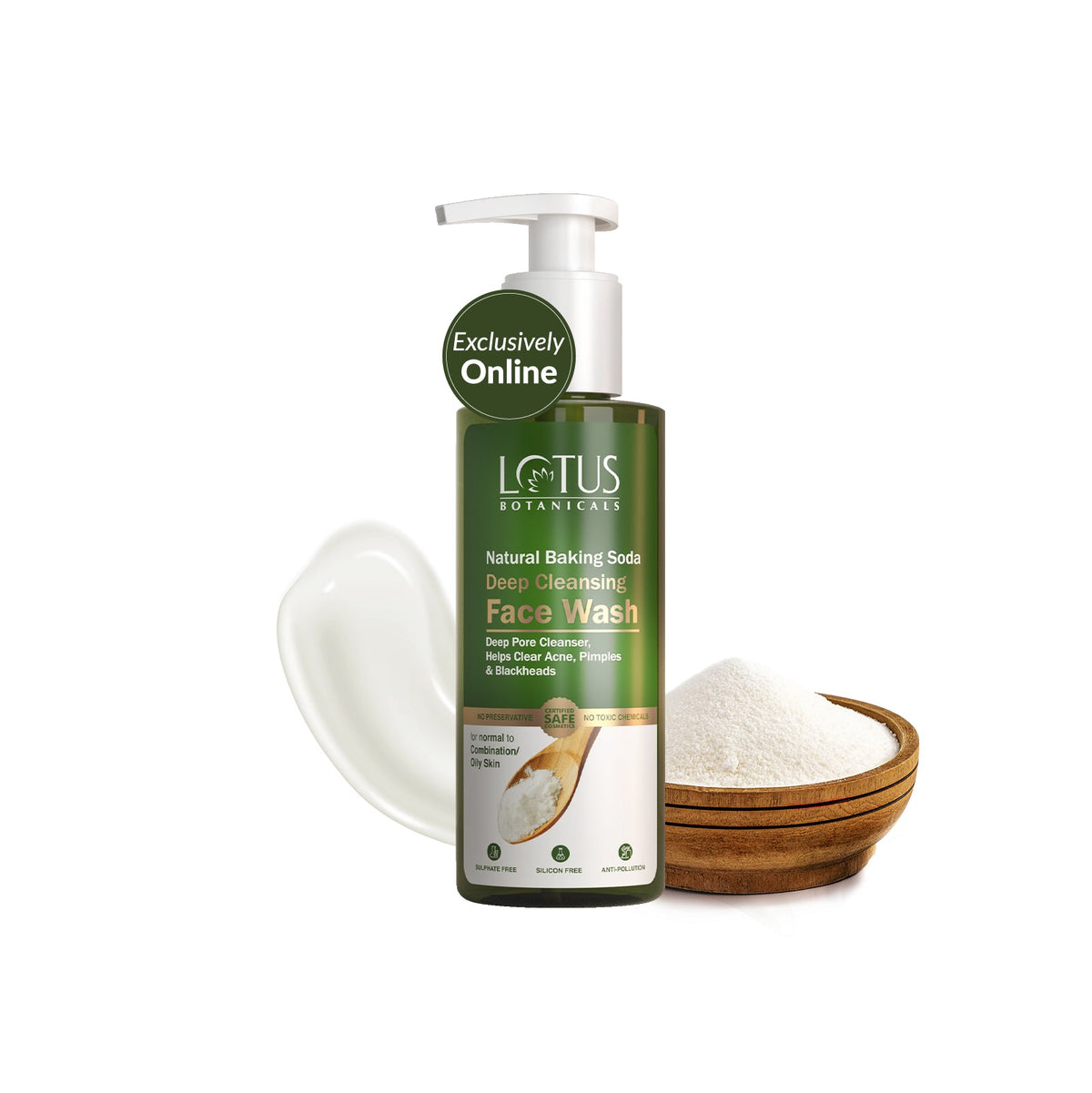 natural baking soda deep cleansing face wash product