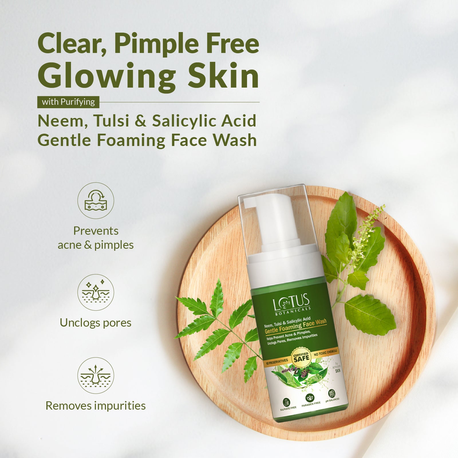 Neem Tulsi Salicylic Acid Face Wash - Gently Cleanses and Purifies Skin