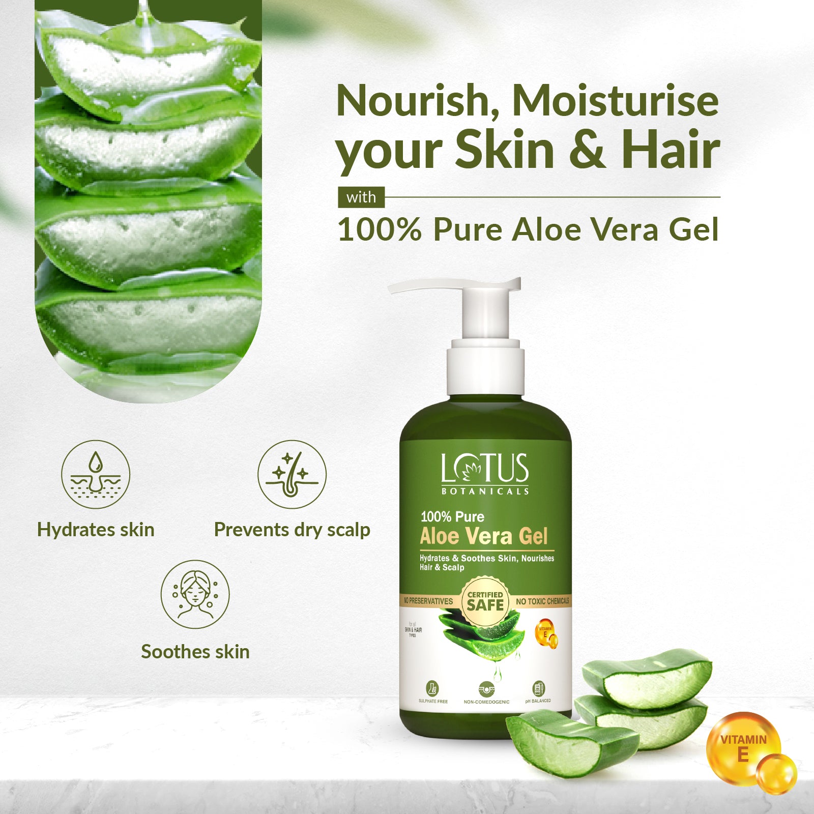 Aloe Vera Gel with Vitamin E - Natural and Nourishing Skincare Solution