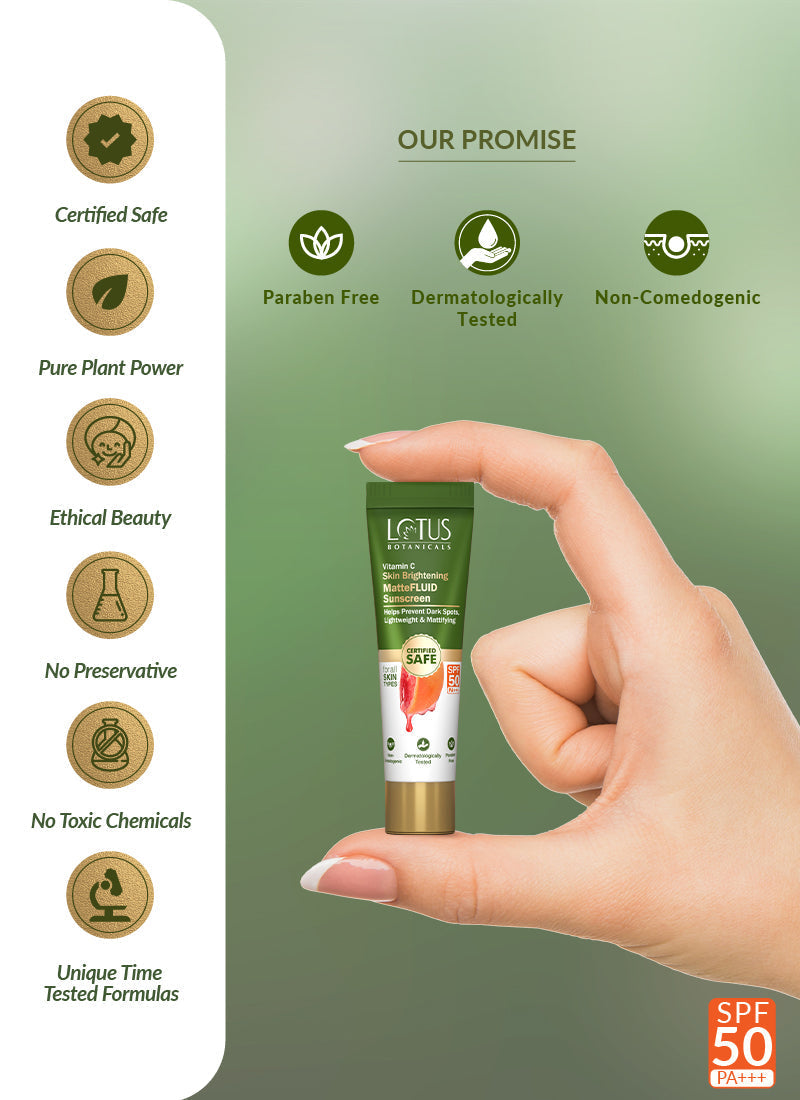 Vitamin C Skin Brightening MatteFLUID Sunscreen SPF 50 | PA+++ | minis - Protective skincare product with high sun protection factor and brightening properties