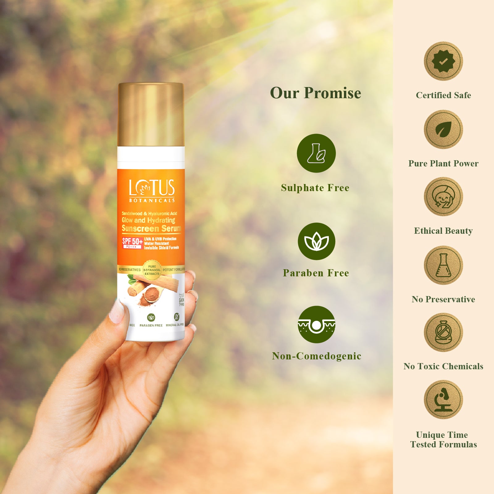 Sandalwood & Hyaluronic Acid Glow and Hydrating Sunscreen Serum | SPF50+ | PA+++ new