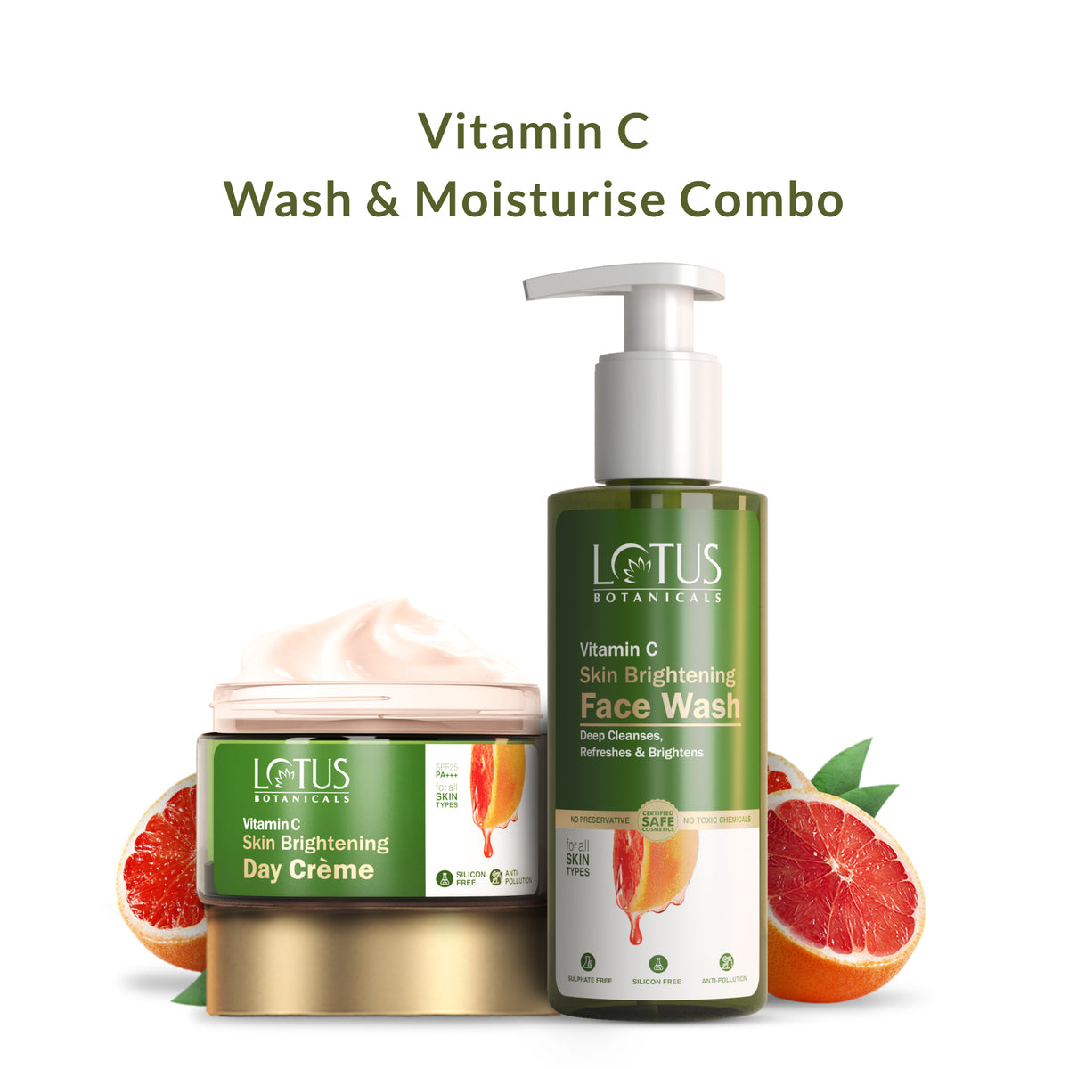 Vitamin C Face Wash and Moisturizer Combo - Refreshing Skincare with Antioxidant Benefits