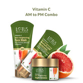 Vibrant Vitamin C AM to PM Combo Supplement Bottle and Capsules with Orange Background
