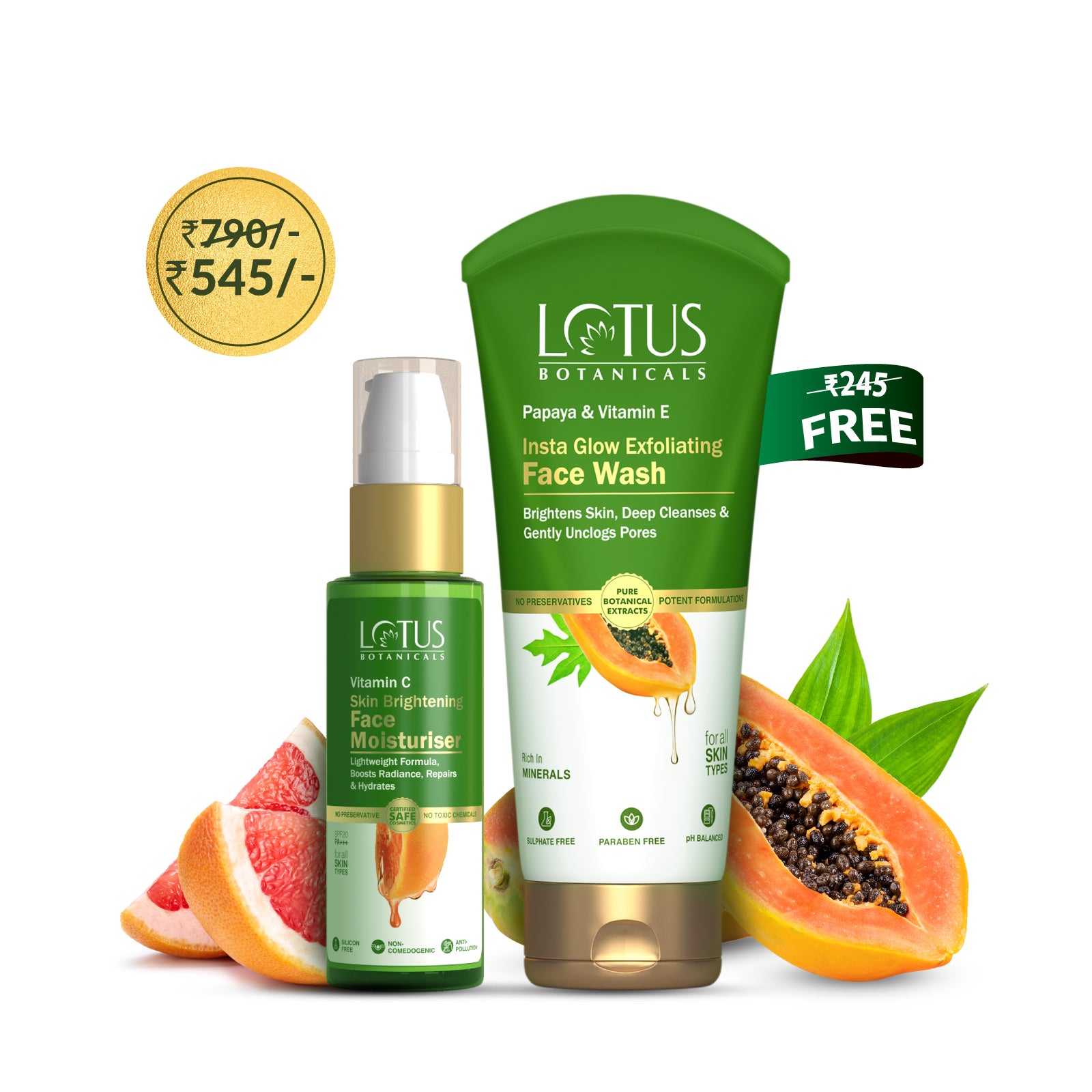 Buy Vitamin C Moisturiser, Get Papaya Face Wash Free
