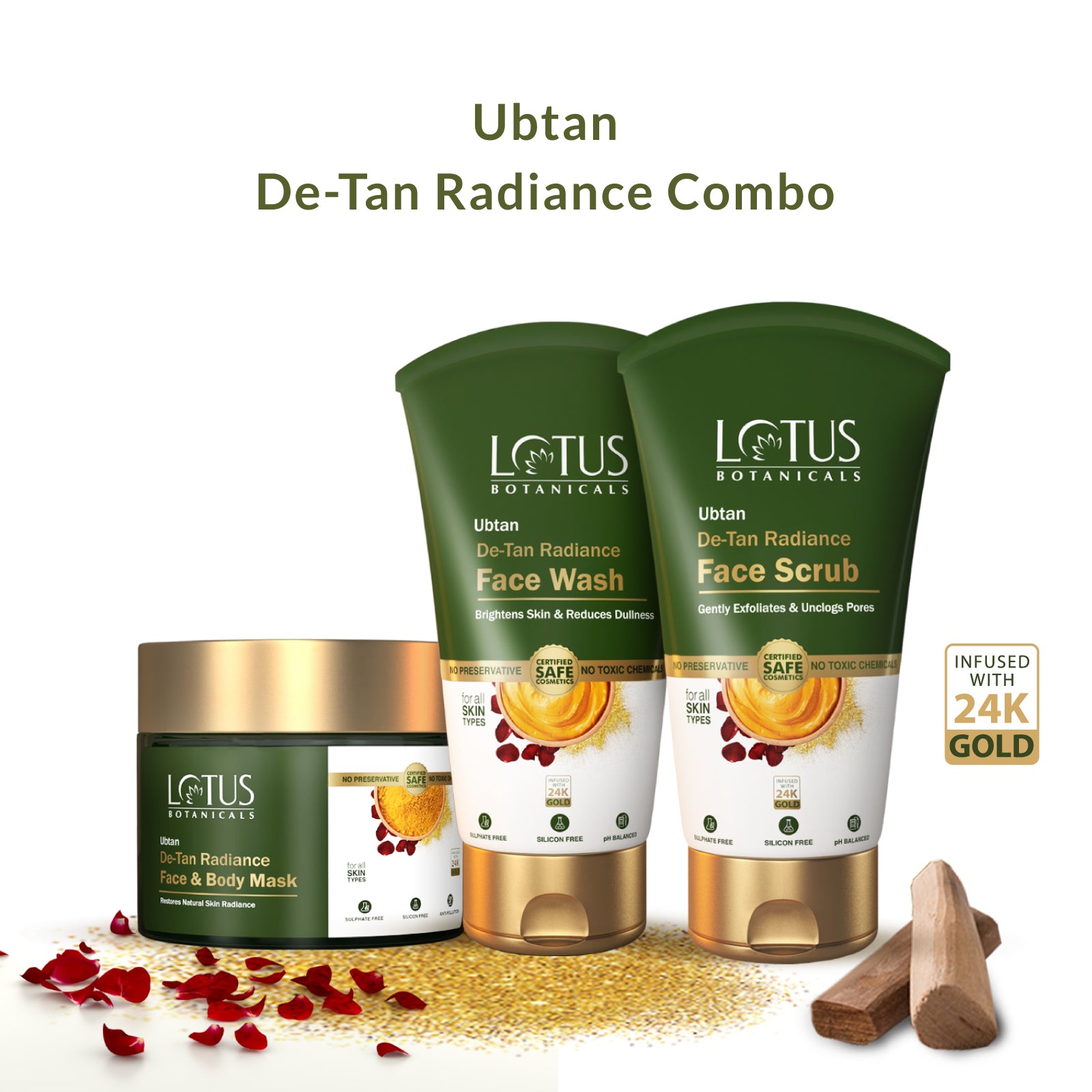 Ubtan De-Tan Radiance Combo - Natural skincare products for glowing and tan-free skin