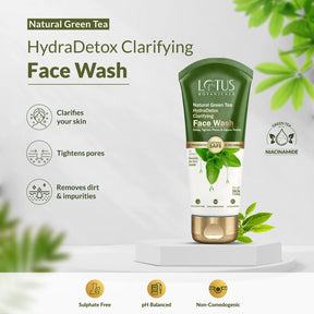 Image of FREE Green Tea Face Wash bottle and Green Tea Night Gel tube with soothing green tea leaves on a white background, for refreshing and rejuvenating skincare routine
