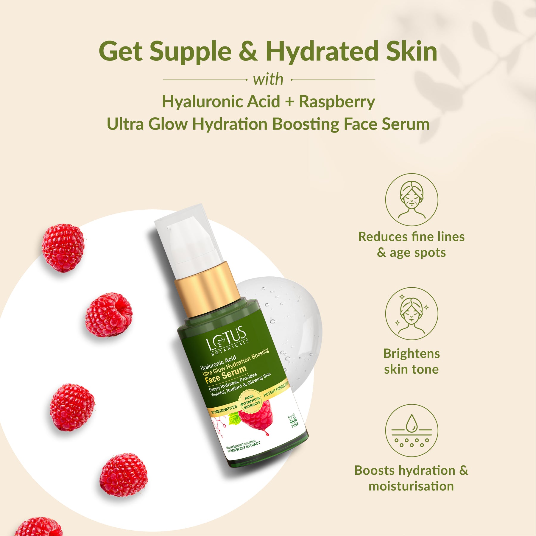 Raspberry & Hyaluronic Acid Ultra Glow Hydration Boosting Face Serum