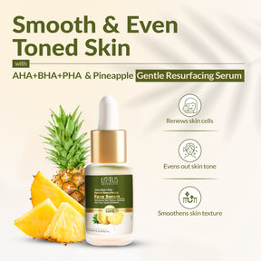 Exfoliating serum with AHA, BHA, PHA and pineapple extract for gentle skin resurfacing