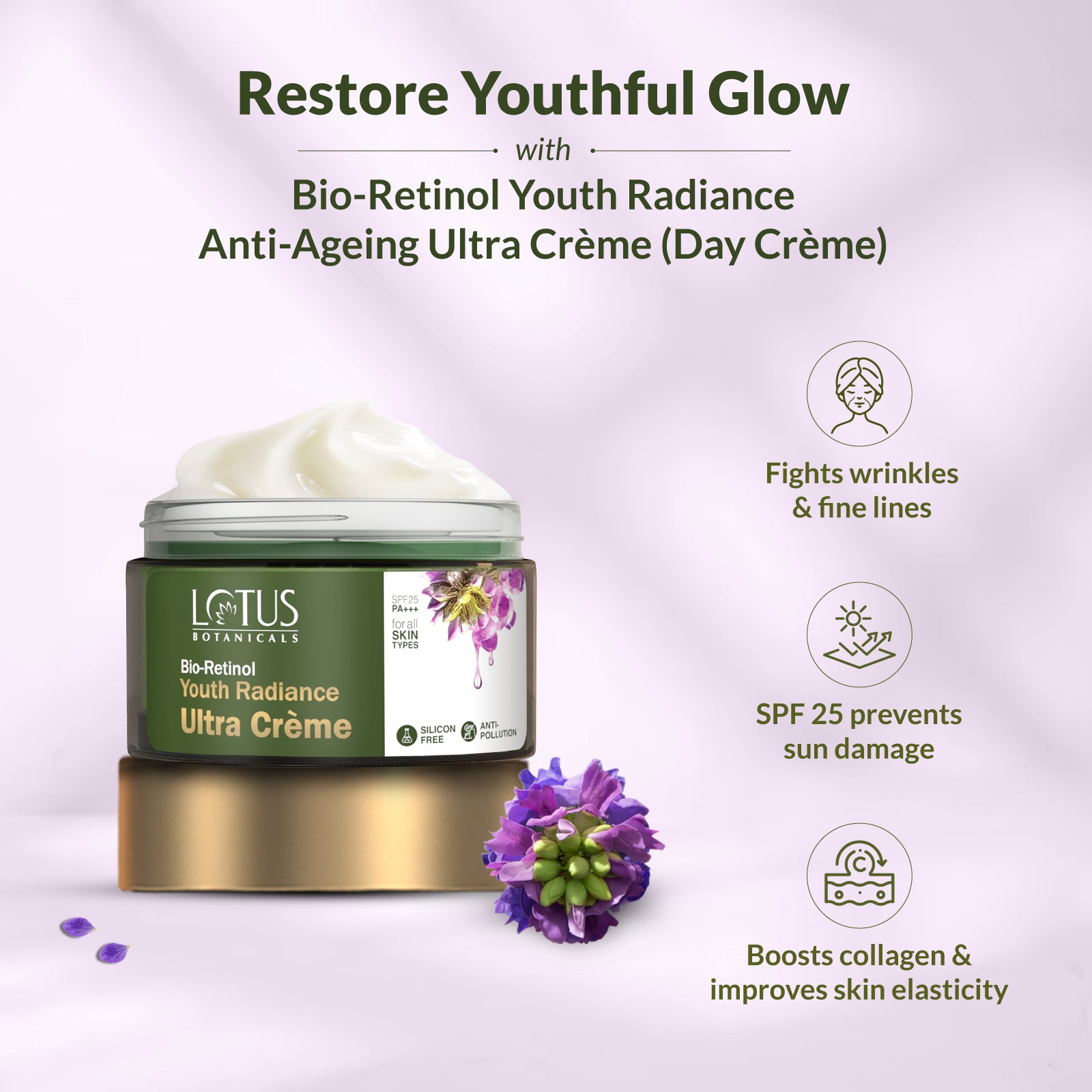 bio-retinol youth radiance anti-ageing ultra cr�me product image showing radiant and youthful skin