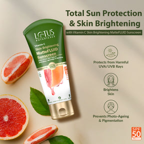Vitamin C Skin Brightening MatteFLUID Sunscreen - Protects and Enhances Skin with SPF and Antioxidants