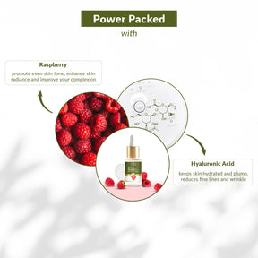 Hyaluronic Acid + Raspberry Ultra Glow Hydration Boosting Face Serum - Moisturizing and Nourishing Skincare Product with Hyaluronic Acid and Raspberry Extract