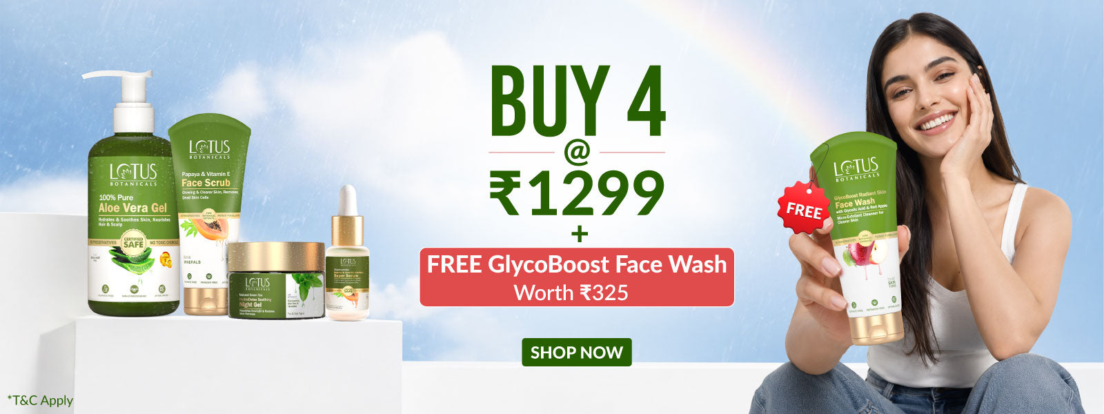 🎁🎁  Buy4 @ ₹1299 + FREE GlycoBoost FACE WASH 🎁🎁