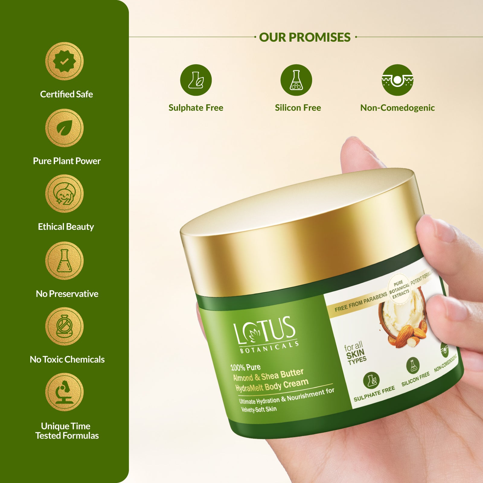 100% Pure Almond & Shea Butter HydraMelt Body Cream