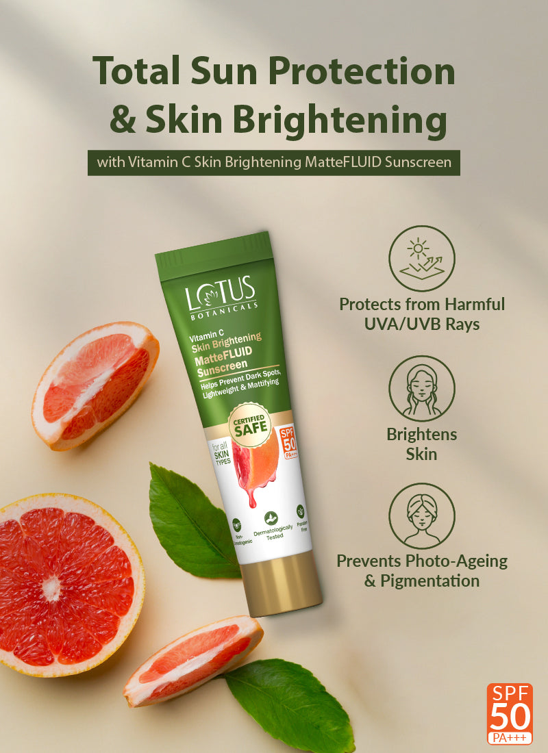 Vitamin C Skin Brightening MatteFLUID Sunscreen SPF 50 | PA+++ | minis

Vitamin C skin brightening sunscreen with SPF 50 and PA+++, specifically designed for a matte finish, available in mini sizes