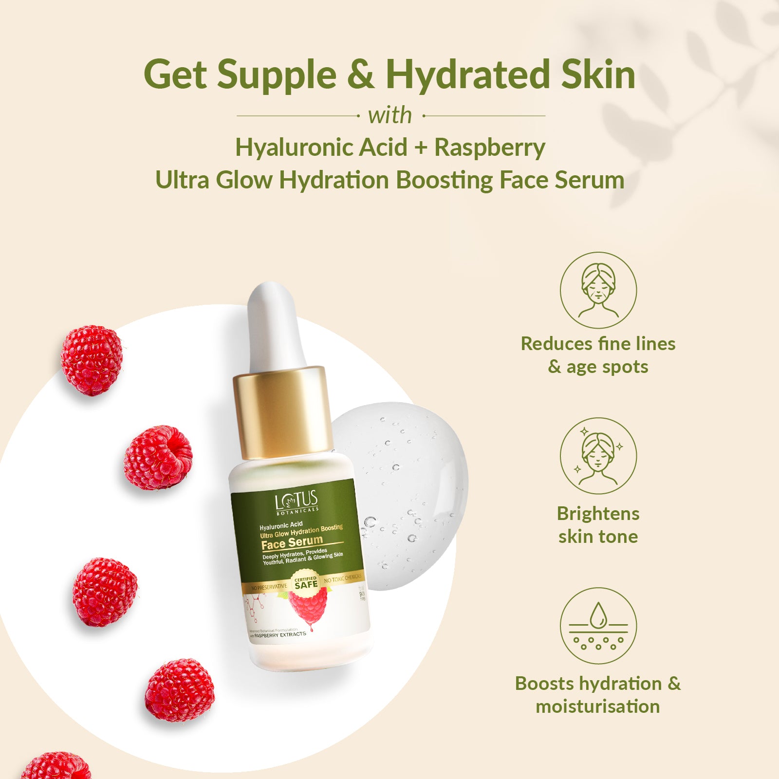 Raspberry & Hyaluronic Acid Ultra Glow Hydration Boosting Face Serum