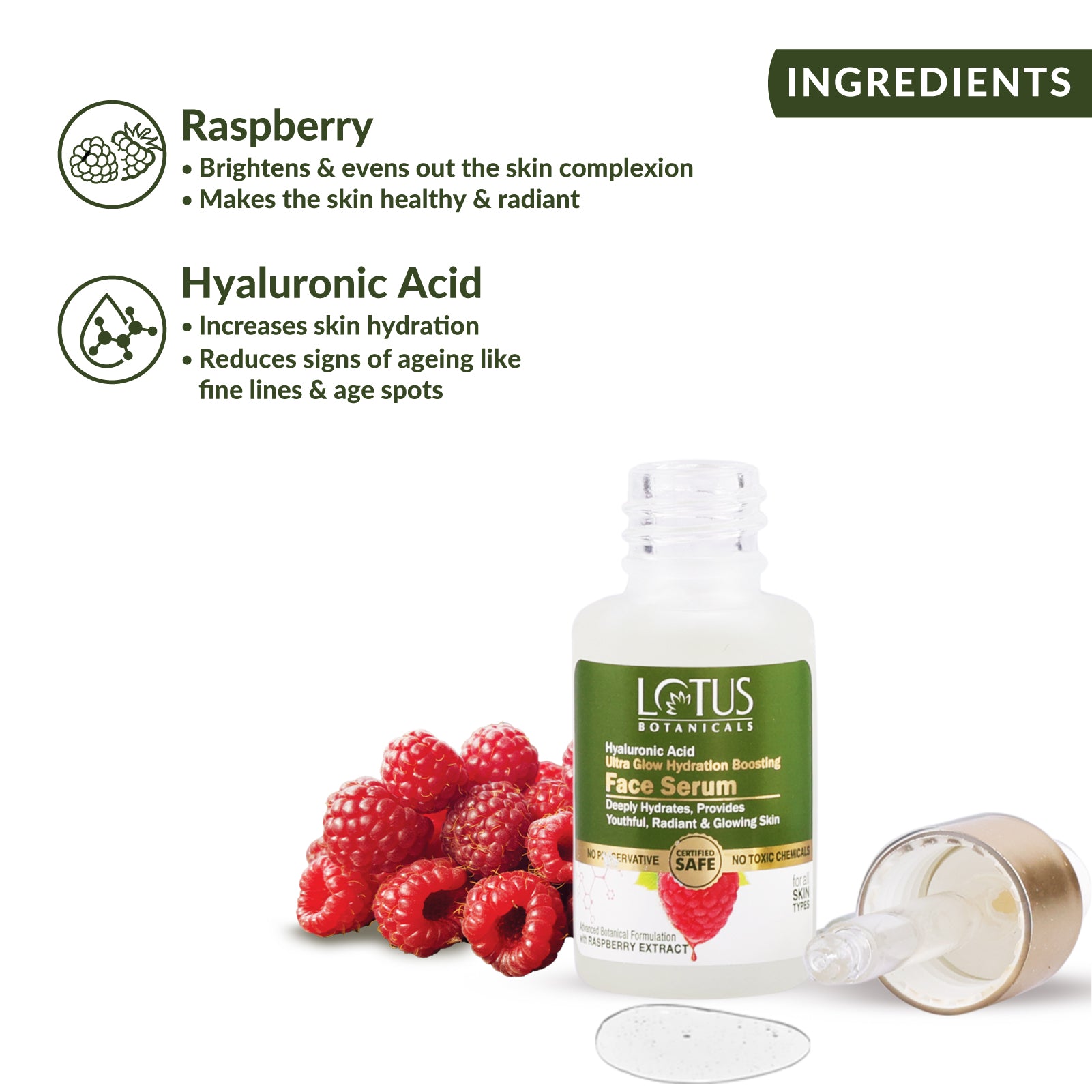 Raspberry & Hyaluronic Acid Ultra Glow Hydration Boosting Face Serum