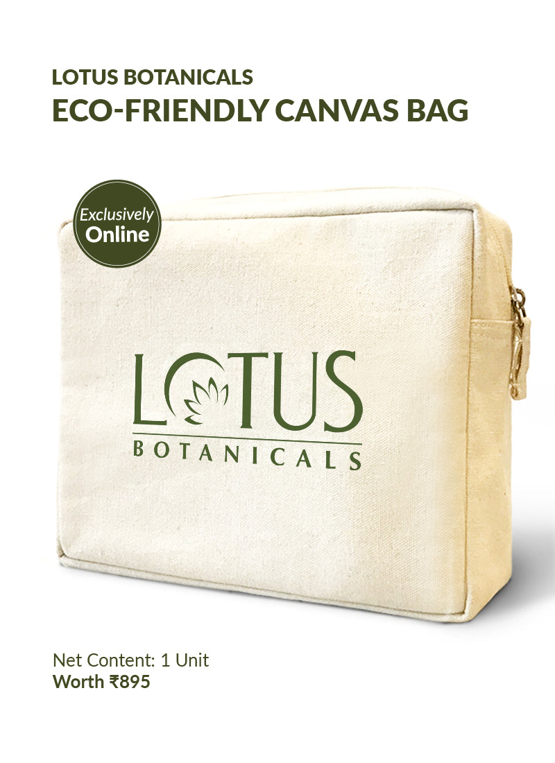 Lotus Botanicals Eco-Friendly Canvas Bag with Floral Design and Sustainable Materials